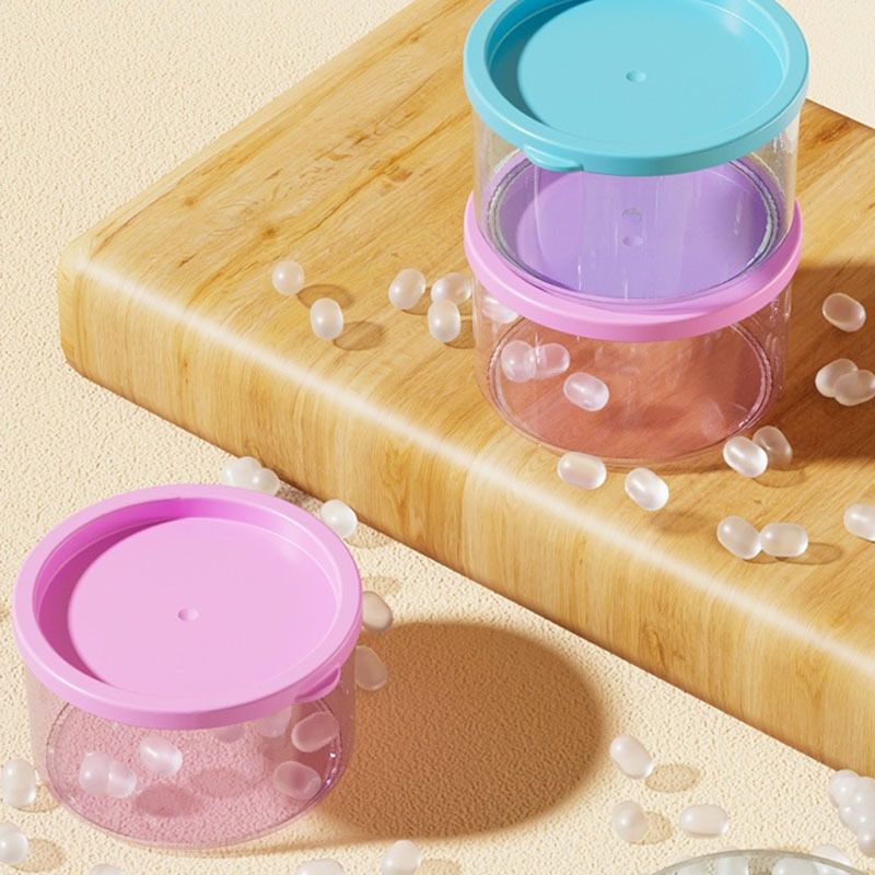 Minimalist Infant Baby Baby Food Box Round Freshness Box Kids Snack Sealed with Scale 4 pcs Set