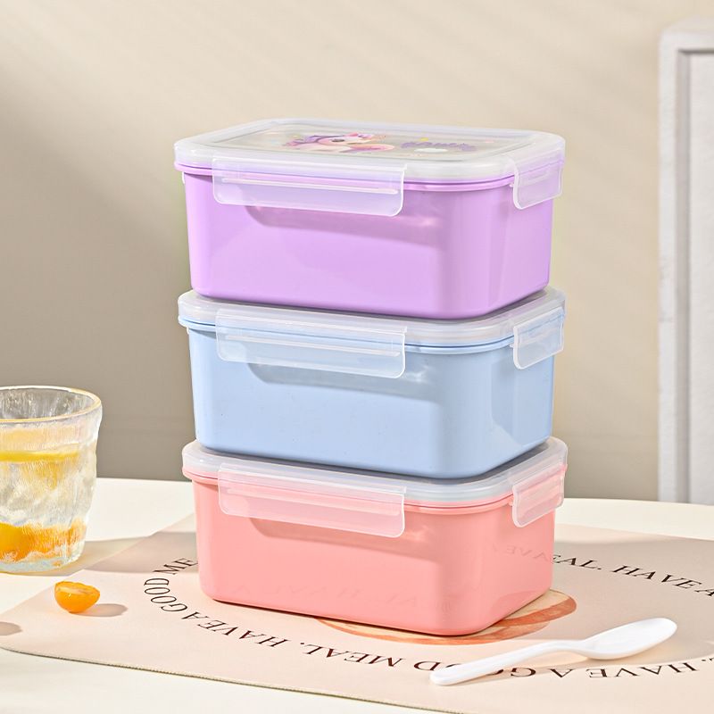 Cartoon Student 304 Stainless Steel Compartment Lunch Box Office Worker Lunch Box Bento Box with Lid Travel Food Container