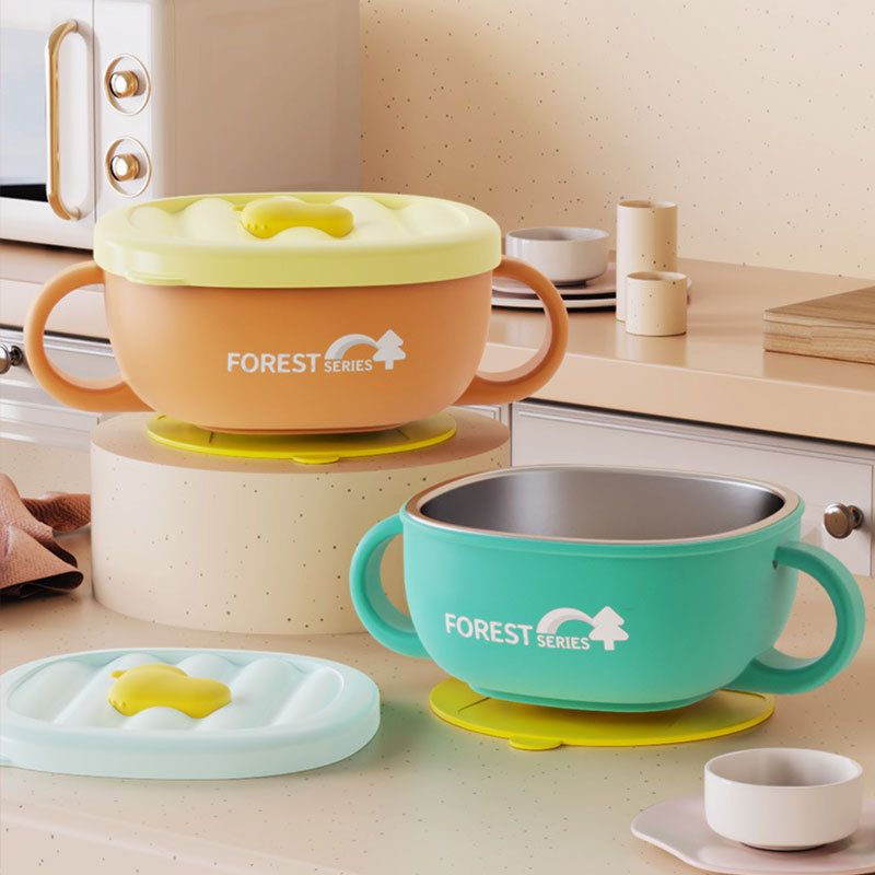 Infant 316 Stainless Steel Baby Food Bowl Baby Kindergarten Eating Learning Bowl Kids Feeding Tableware Suction Bowl