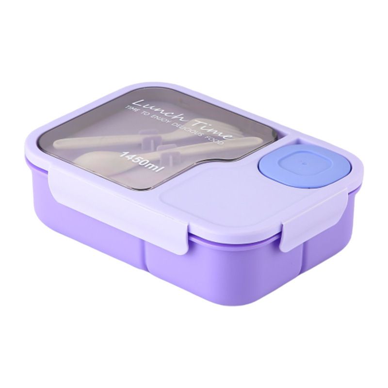 Student Plastic Lunch Box Japanese Style Office Worker Bento Box Meal Prep Microwave Safe with Cutlery Lunch Box