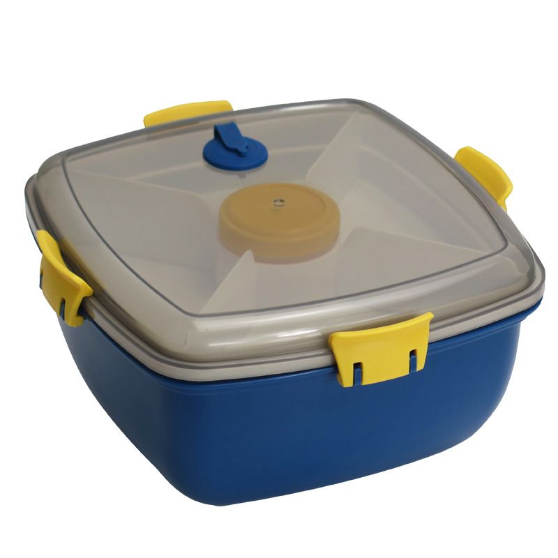 Creative Student Compartment Lunch Box with Spoon and Fork Adult Bento Lunch Box Large Capacity Sauce Jar Microwave Safe