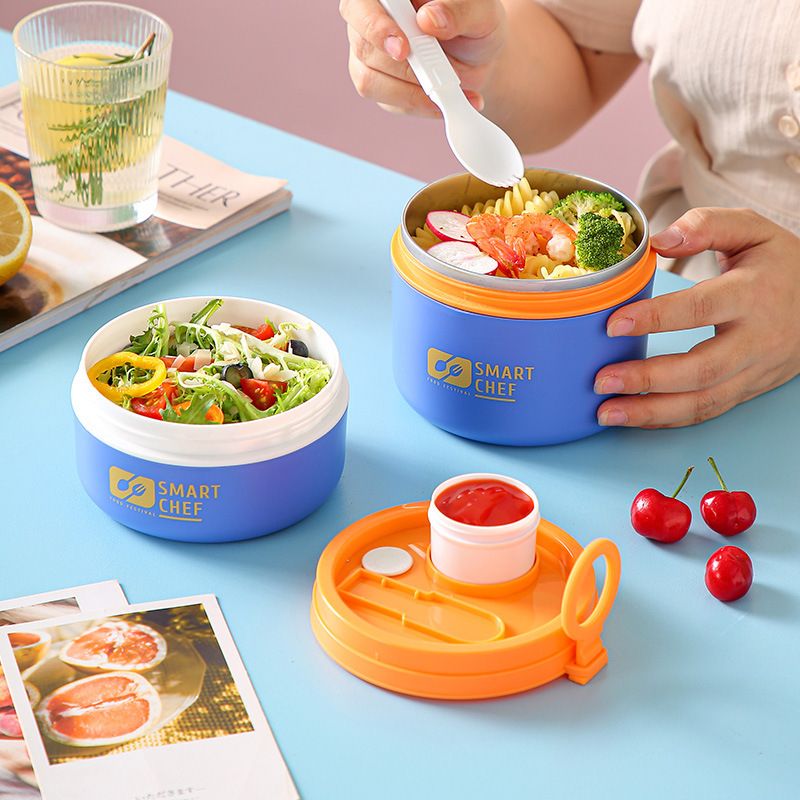 Fiambrera Bento de Acero Inoxidable 304 al por Mayor, con Tapa Contenedor Portátil para Preparar Comidas