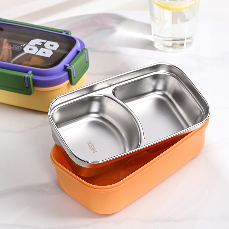 Fiambrera Bento Apilable de Acero Inoxidable 304 al por Mayor, Contenedor de Alimentos