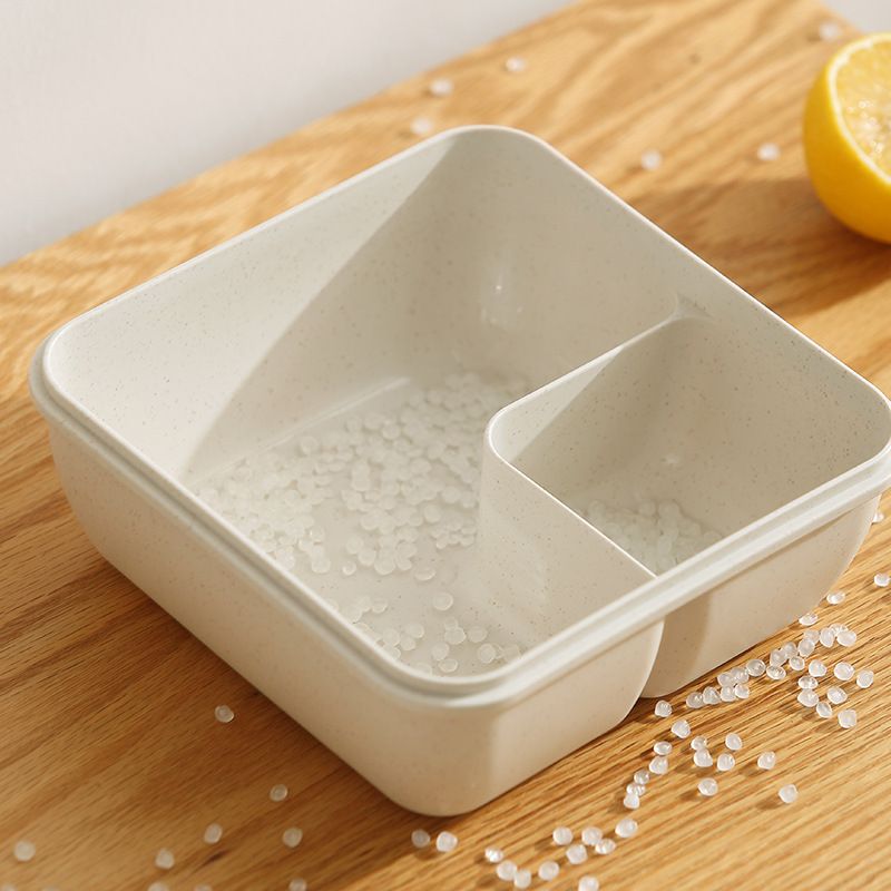 Japanese Style Wheat Straw Student Square Compartment Lunch Box Office Worker Portable Water Cup Porridge Jar Lunch Bento Box Set