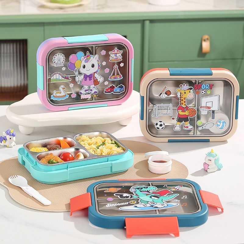 Fiambrera Bento de Acero Inoxidable al por Mayor, Recipiente Apilable para Alimentos