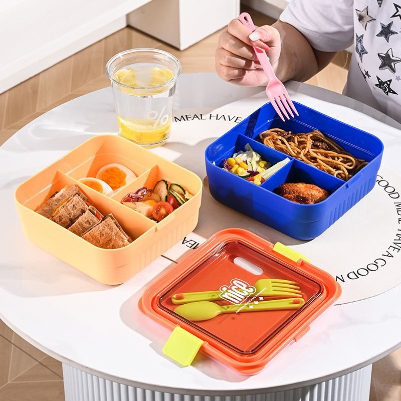 Fiambrera Bento de Plástico al por Mayor, Recipiente Portátil para Preparar Comidas