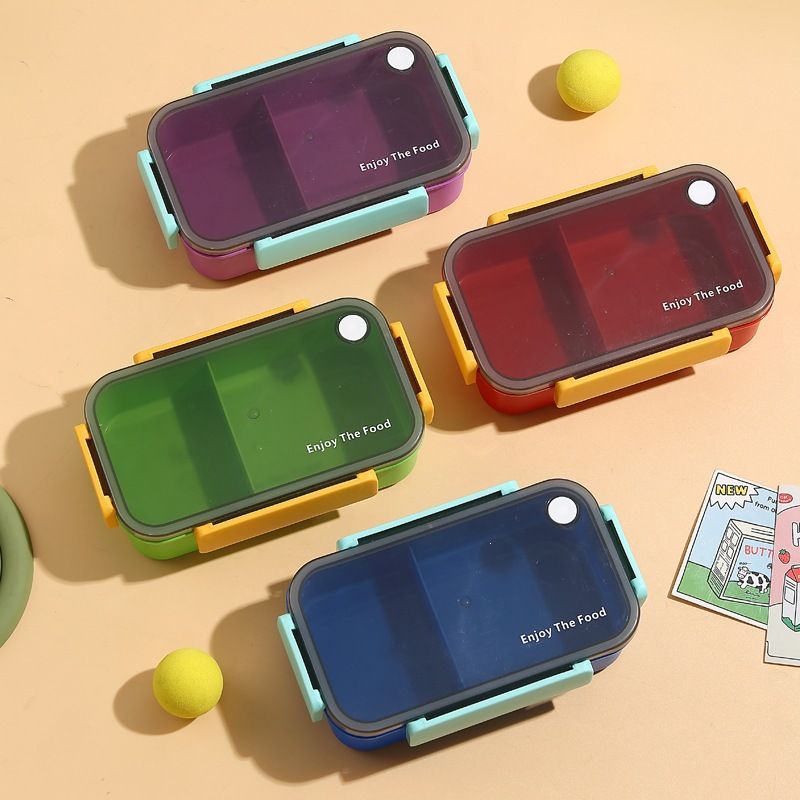 Korean Style Student Meal Prep Compartment Lunch Box Office Worker Lunch Box Microwave Safe Portable Buckle Bento Box