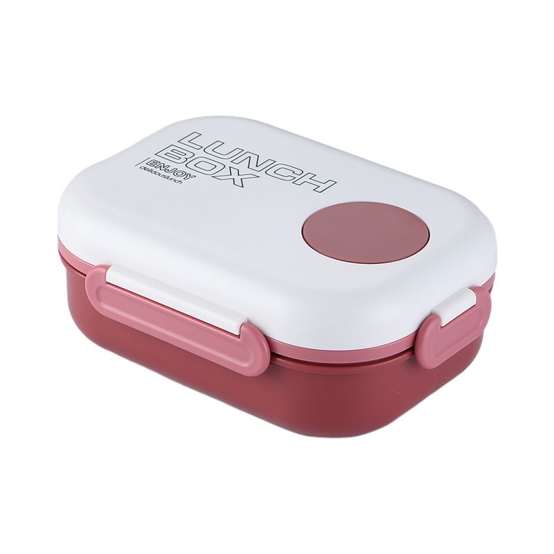 Minimalist Office Worker Large Capacity Compartment Buckle Lunch Box Student Lunch Bento Box Microwave Safe with Cutlery