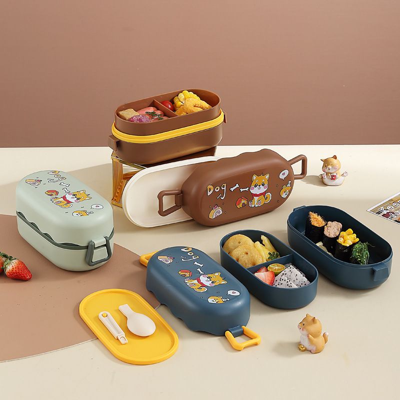 Fiambrera Bento de Plástico al por Mayor, Fiambrera Estilo Bento