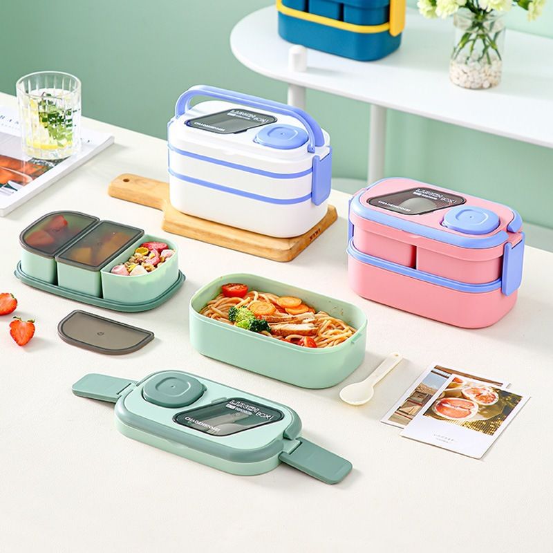 Fiambrera Bento de plástico al por mayor, para viajes, picnics y oficina