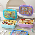 Kids Cartoon Plastic PP Compartment Lunch Box Student Lunch Bento Box Portable Food Container with Spoon and Fork