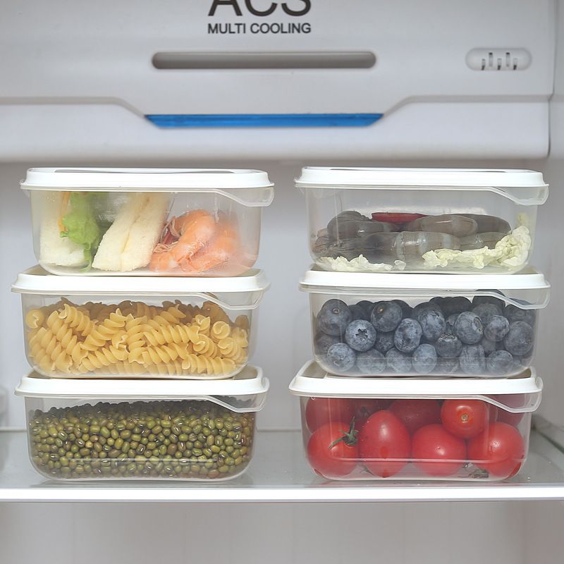 Transparent Fridge Freshness Box Minimalist pcs Set Kitchen Food Container Storage Box Microwave Safe Plastic Lunch Box