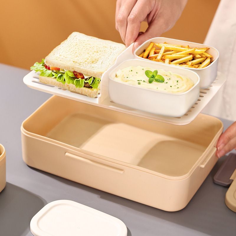 Minimalist Student Plastic Inner Box Compartment Lunch Box Office Worker Lunch Bento Box Food Container Microwave Safe