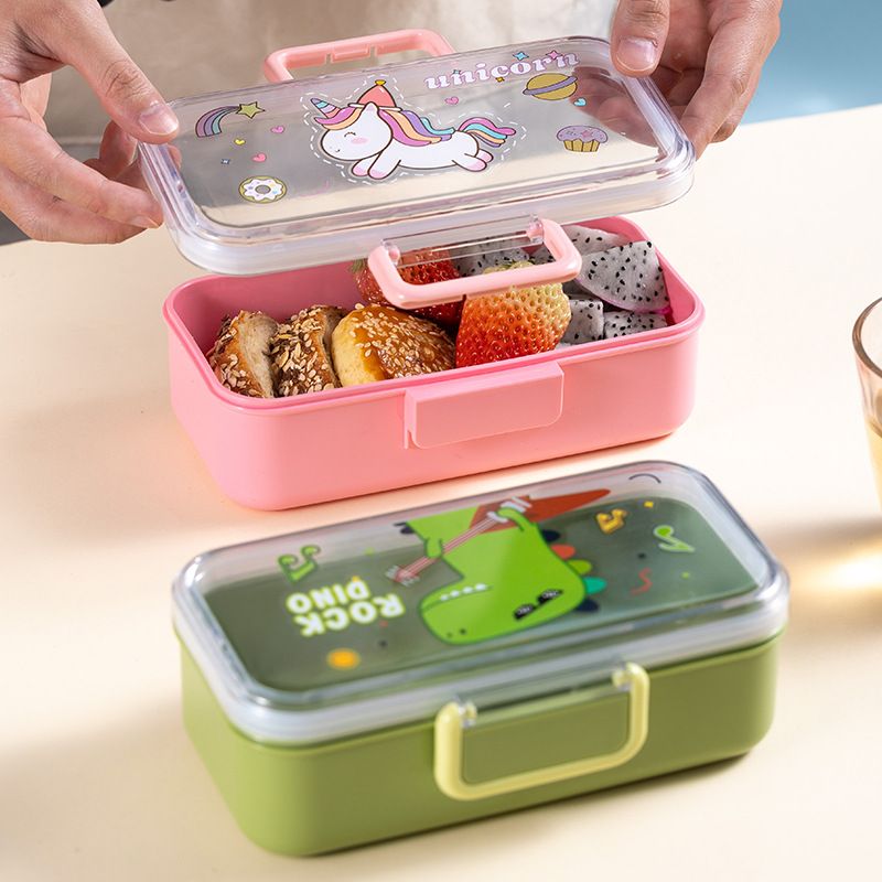 Fiambrera Bento de Plástico al por Mayor, Recipiente Apilable para Alimentos