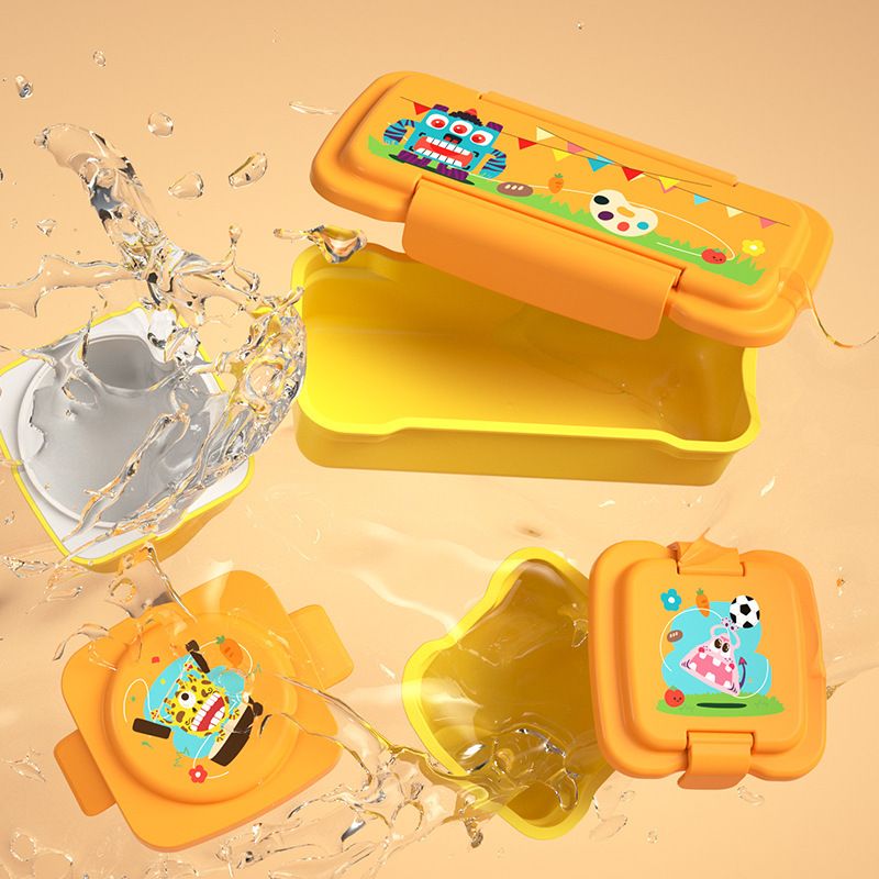 Cartoon Kids Lunch Box Bag Set Baby Baby Food Box Combination Set Student Travel Portable Bento Box