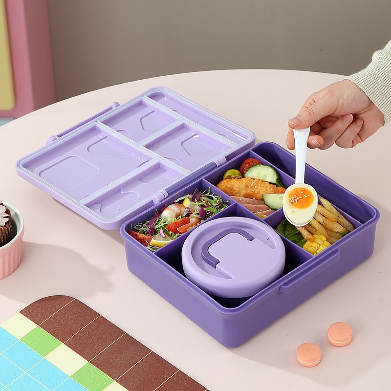 Minimalist Large Capacity Compartment Lunch Box Student Snack Food Container Lunch Bento Box with Lid