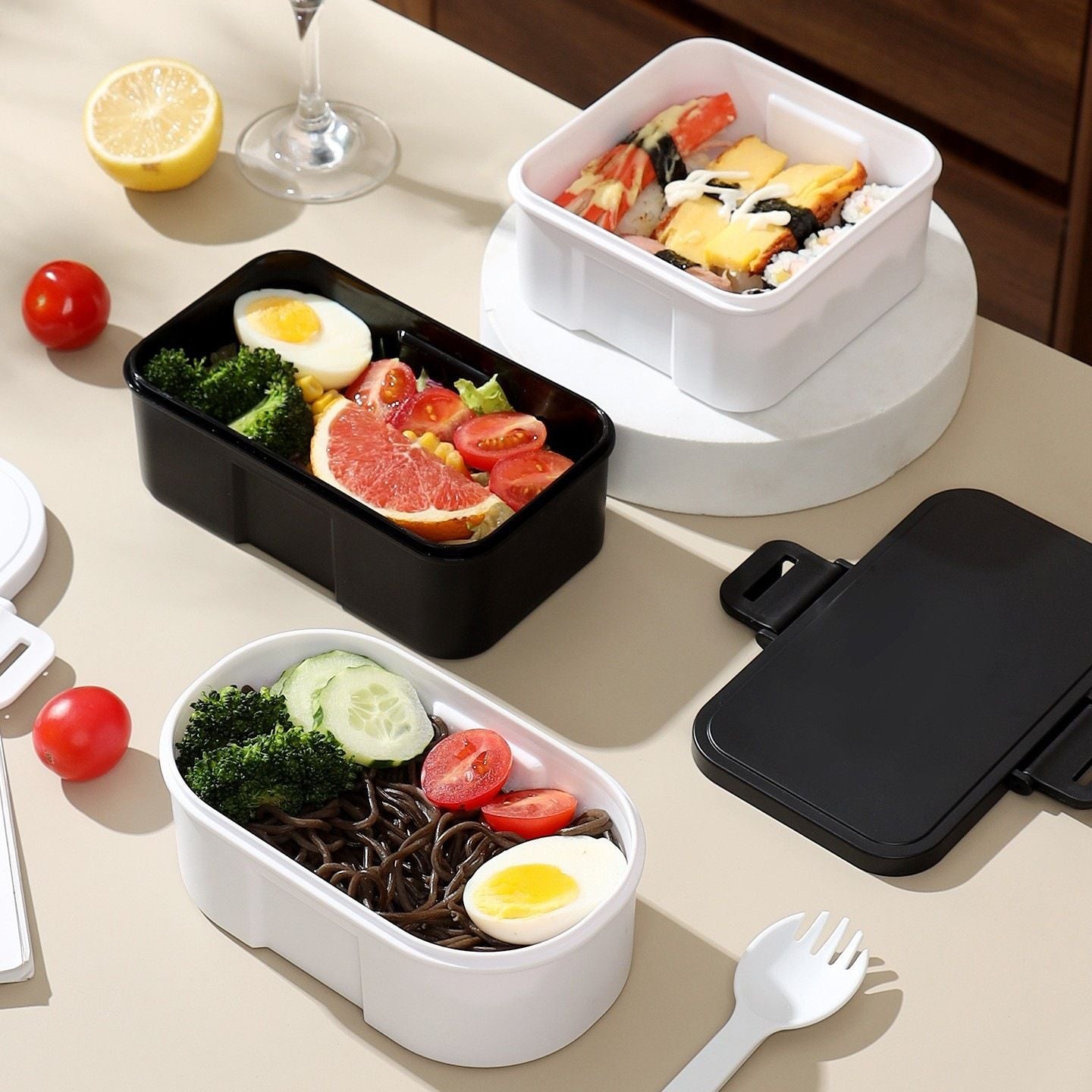 Minimalist Student Plastic Lunch Box Microwave Safe Office Worker Light Bento Box Lunch Box