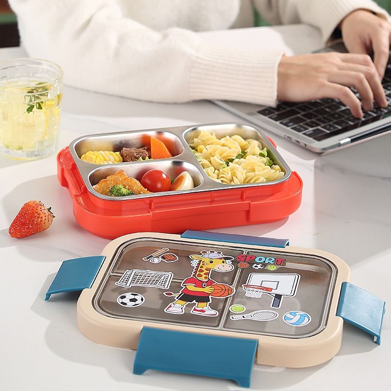 Fiambrera Bento de Acero Inoxidable al por Mayor, Recipiente Apilable para Alimentos