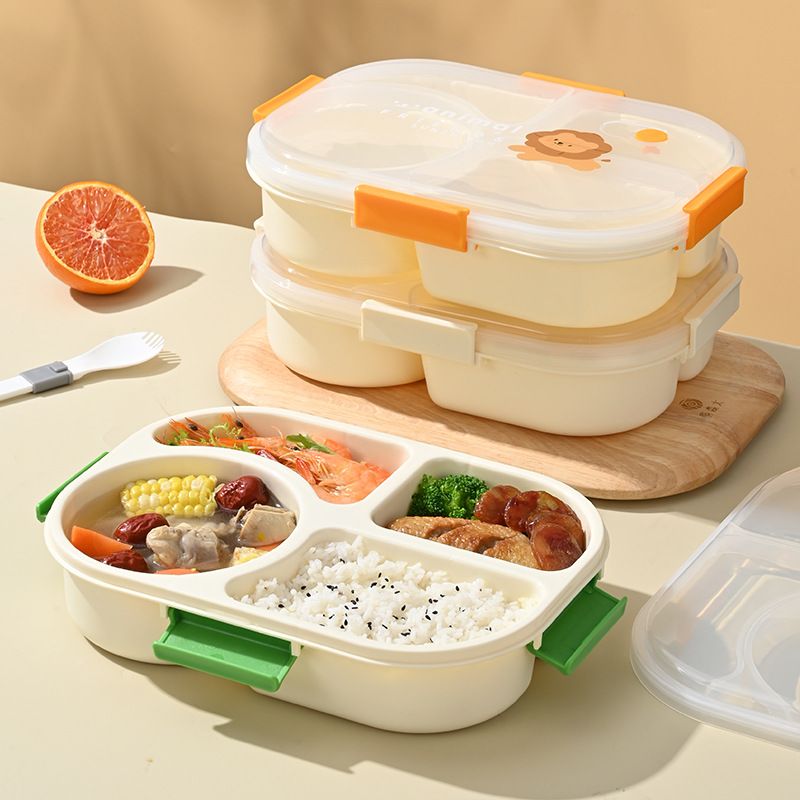 Cartoon Student Plastic Lunch Box Office Worker Buckle Lunch Bento Box Sauce Box Light Food Container