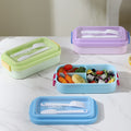 Minimalist Student 304 Stainless Steel Lunch Box with Lid with Cutlery Office Worker Lunch Bento Box Portable Food Container