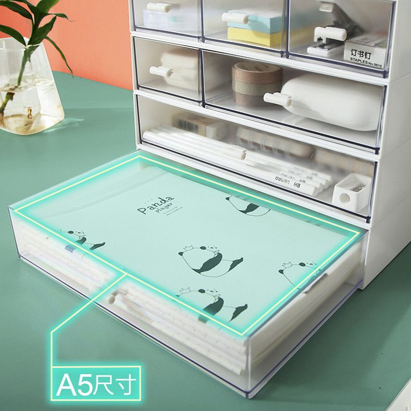 Office Desktop Document Drawer Storage Box Student Transparent Multi-Layer Desk Stationery Perler Beads Organizer Box