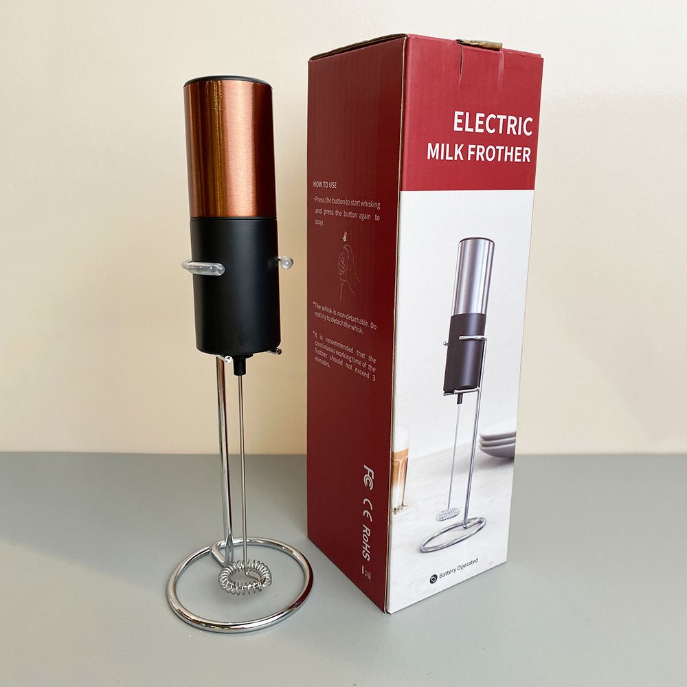 Creative Electric Milk Frother Handheld Stainless Steel Cordless Frother Milk Frothing Whisk Household