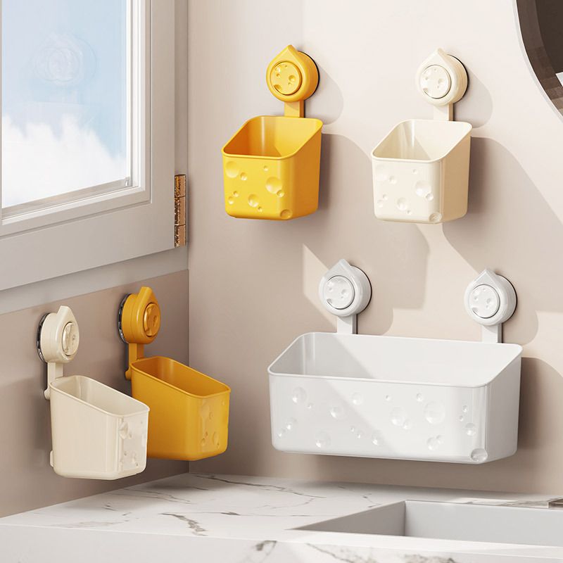 Bathroom Bathroom Draining Storage Rack Kitchen Seasoning Bottle Storage Box Suction Cup Wall-Mounted No-Drill Organizer Rack