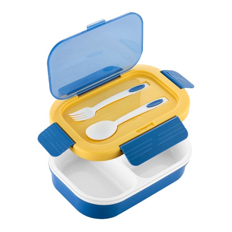 Student Kids Compartment Rectangular Plastic Lunch Box Office Worker Adult Microwave Safe Lunch Bento Box