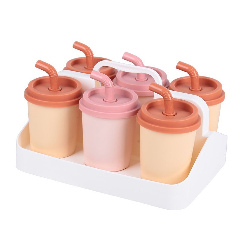 Student Milk Tea Cup Ice Tray Popsicle Mold Creative 6-Grid Bell Pepper Popsicle Mold Household diy 6-Grid Ice Mold