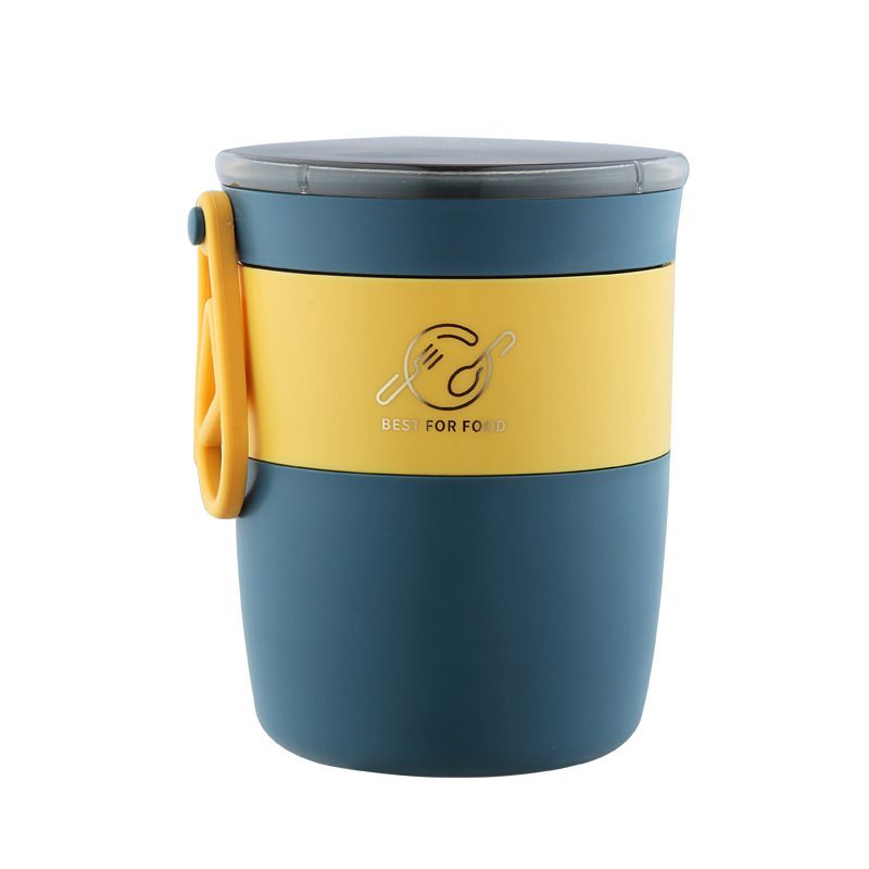 Minimalist Office Worker Portable Porridge Jar 304 Stainless Steel Soup Cup Student Cereal Cup with Lid with Spoon Gift