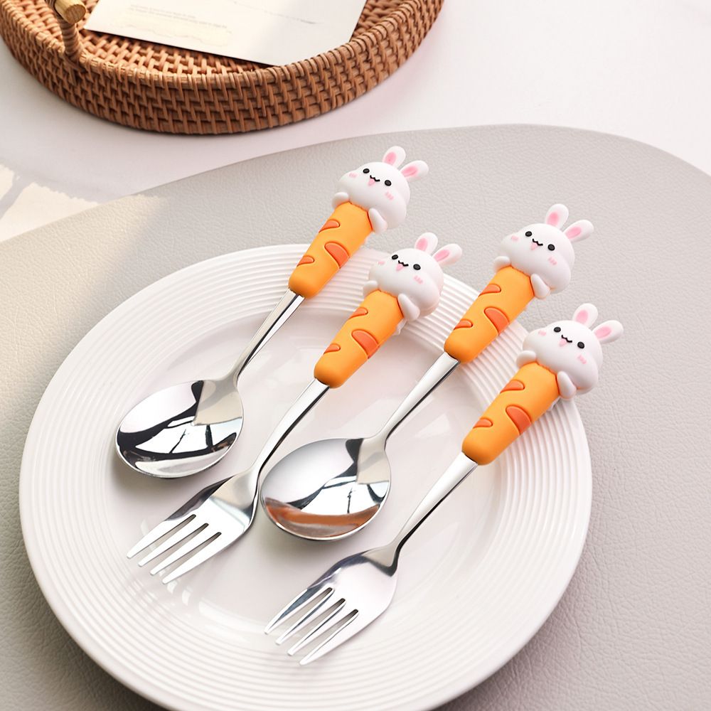 Cartoon Chinese Zodiac Stirring Spoon Stainless Steel Cute Dessert Cake Fruit Fork Tableware