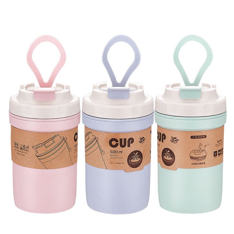 Vaso de Agua Infantil de Fibra de Bambú al por Mayor, Doble Capa Minimalista para Estudiantes