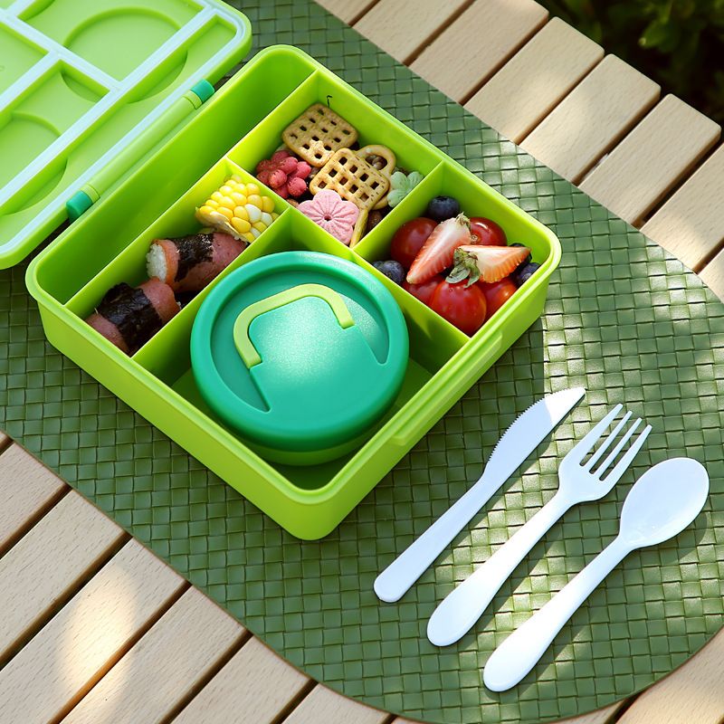 Creative Student Square Building Blocks Lunch Box Portable Lunch Bento Box Large Capacity Travel Camping Food Container