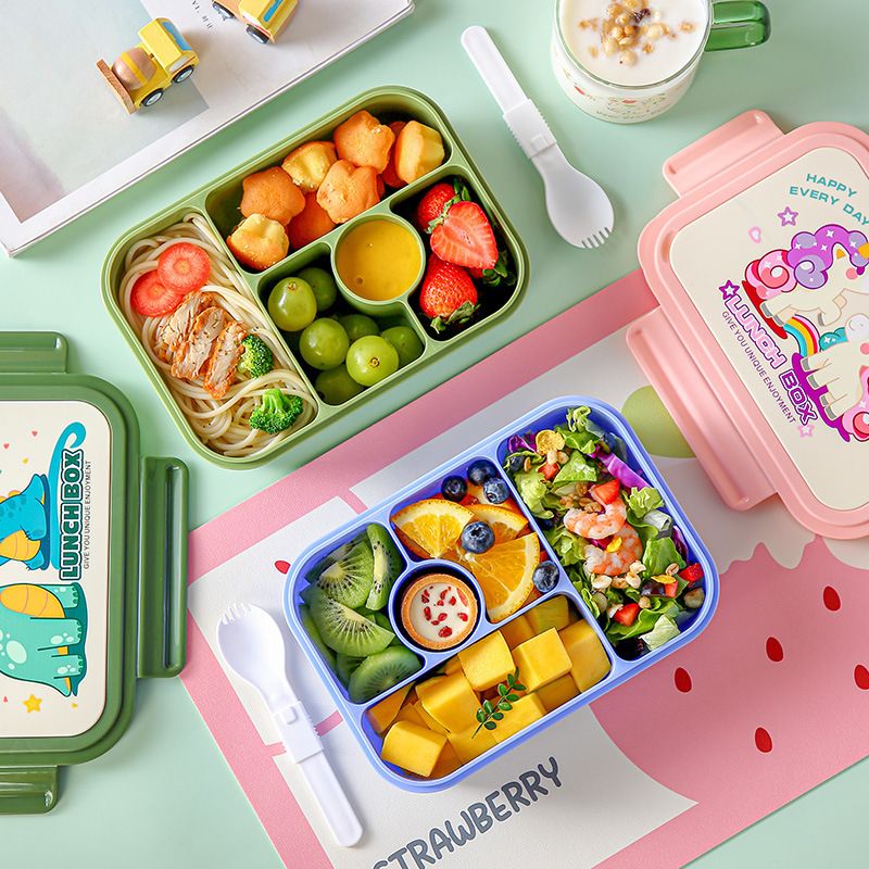 Fiambrera de plástico al por mayor estilo Bento, Caja de alimentos estilo Bento