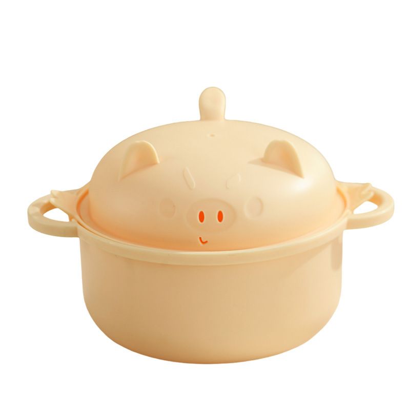 Cartoon Double-Layer Draining Instant Noodle Bowl Student Plastic Cute Kids Tableware Set pcs Set