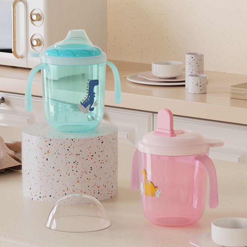 Cartoon Kids Training Cup Infant Duckbill Cup Baby Milk Cup with Handle Scale Direct Drink Spout Baby Bottle Water Cup