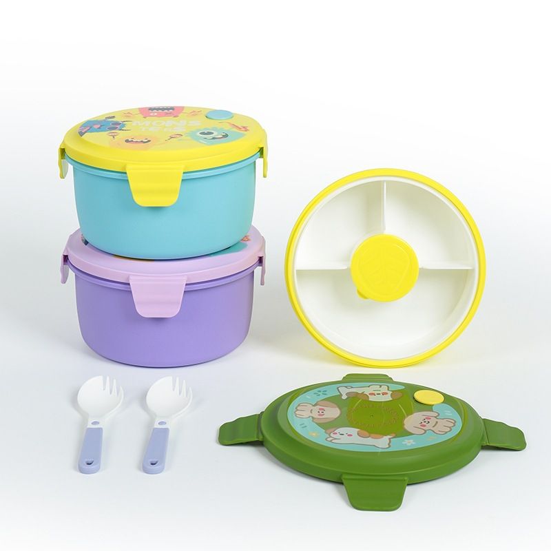 Fiambrera Bento de plástico al por mayor, recipiente de alimentos apilable, pequeña