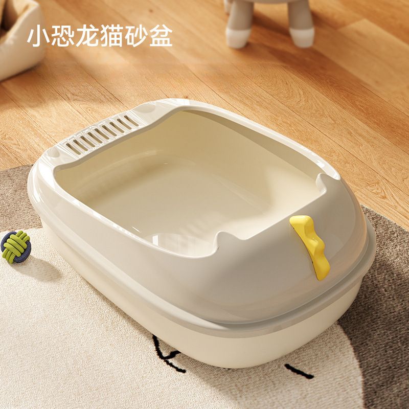 Dinosaur Semi-Covered Cat Litter Box Cat Toilet Large Removable and Washable Anti-Splash Cat Litter Pan Cat Litter Box In Stock Wholesale