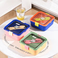 Minimalist Office Worker Plastic Compartment Lunch Box Microwave Safe with Cutlery Buckle Bento Box