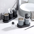 Minimalist 304 Stainless Steel Couple Mouthwash Cup with Handle Bathroom Black and White Tumbler Cup