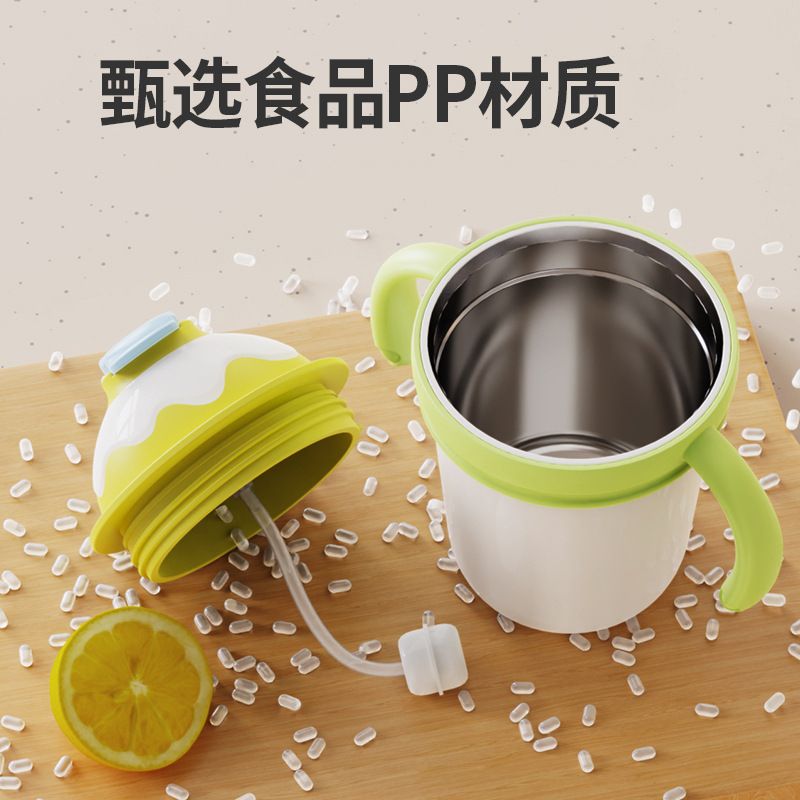 Macaron Creative Kids 316 Stainless Steel Drinking Cup Baby Portable Straw Pop-Up Cup Milk Cup Training Cup