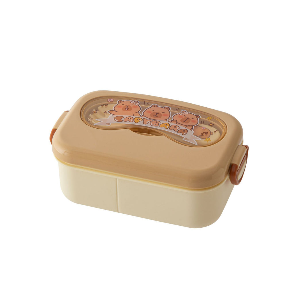 Creative Student Capybara Compartment Lunch Box Office Worker Cute Lunch Bento Box Portable Food Container