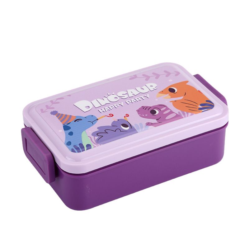 Student Cartoon Compartment Lunch Box Kids Travel Food Container Portable Lunch Bento Box Water Cup Set Gift