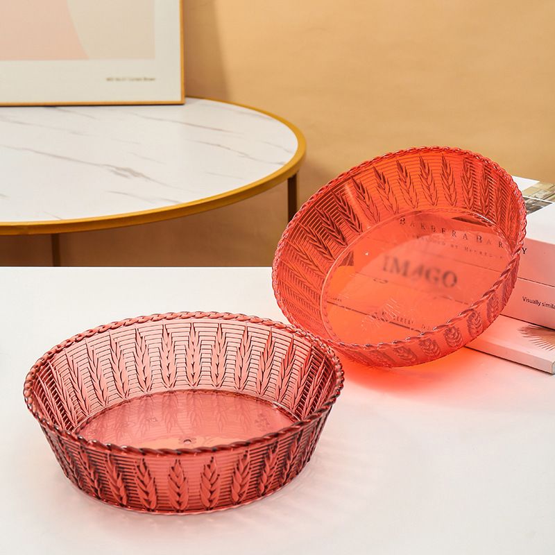 Minimalist Round Square Transparent Fruit Plate Large Capacity Living Room Sunflower Seeds Candy Snack Household Storage