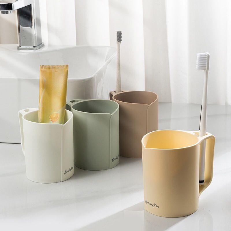Household Minimalist Couple Toothbrush Cup Student Kids Mouthwash Cup Minimalist with Handle Toothbrush Cup Mouth Cup Tooth Mug