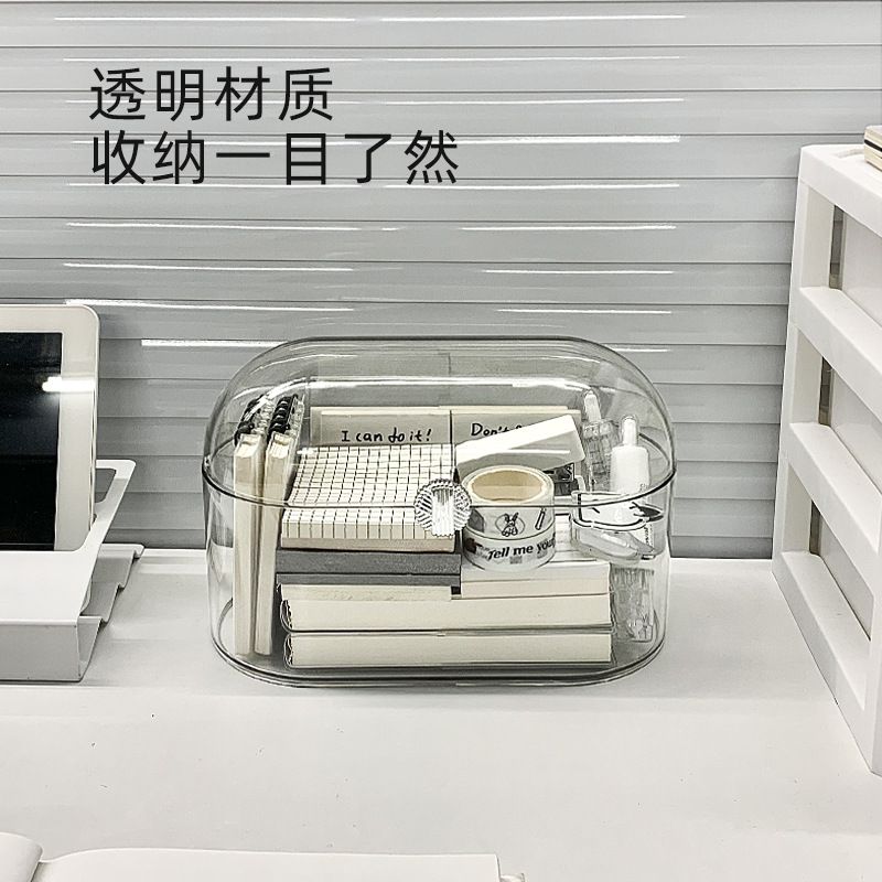 Student Dorm Desktop Stationery Transparent Storage Box Girls Office Cosmetics Lipstick Perler Beads Organizer Box with Lid