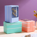 Minimalist Japanese Style Student Plastic Double-Layer Lunch Box Office Worker Portable Lunch Bento Box Microwave Safe Heating Food Container