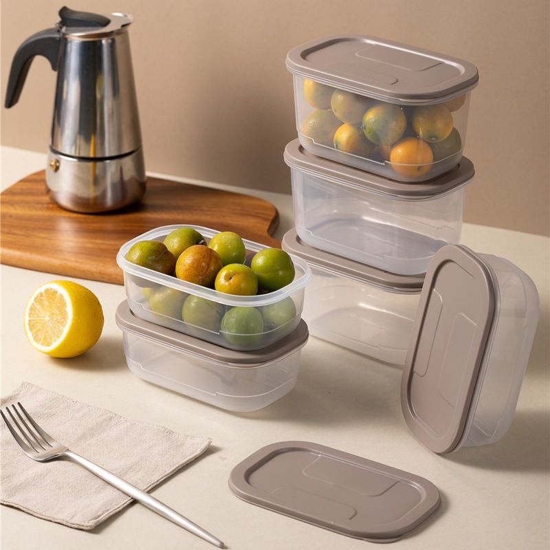 Kitchen Fridge Refrigerated Freshness Box Set Household Plastic Transparent Storage Box Microwave Safe