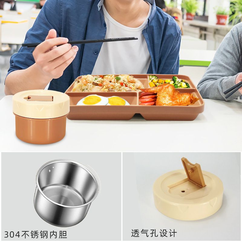 Japanese Style 304 Stainless Steel Portable Soup Cup Student Cafeteria Girls Food Container Custom Logo Print