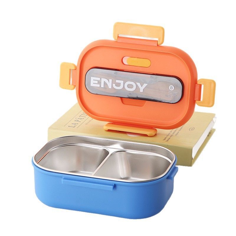 Office Worker Minimalist Compartment Lunch Box PP Bento Box Student 304 Stainless Steel Lunch Box with Cutlery